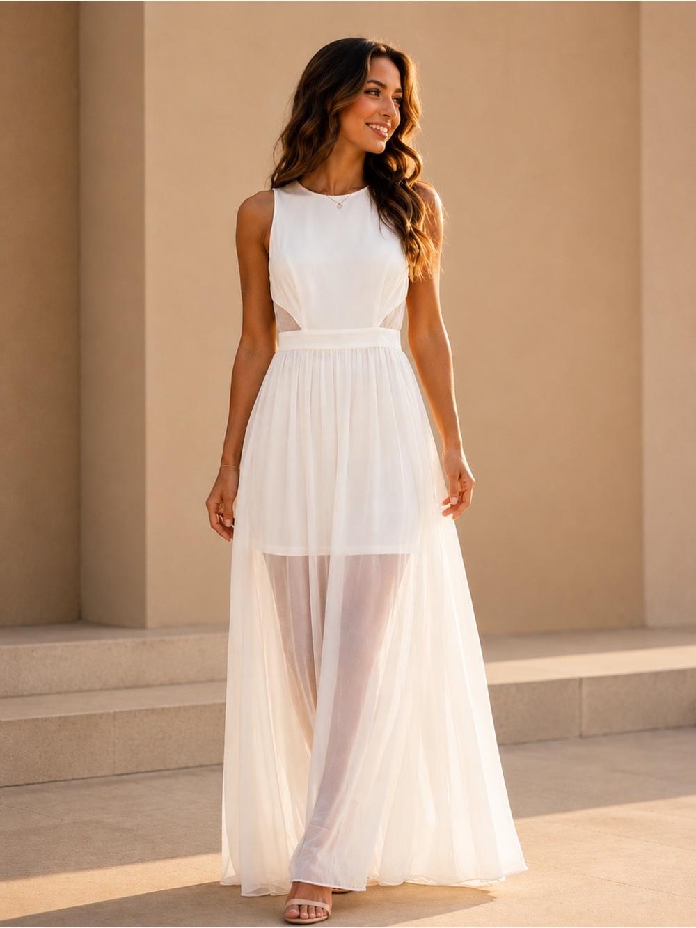 Sheer Maxi Dress Size 8 | Elegant Formal Occasion Dress